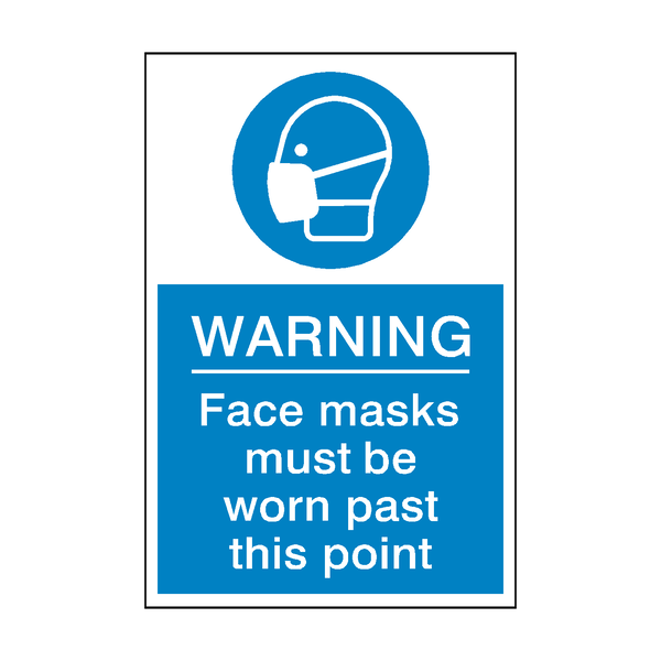 Face Masks Must Be Worn Past This Point Sticker | Safety-Label.co.uk