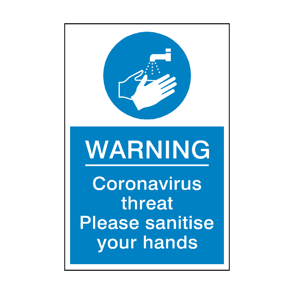 Coronavirus Threat - Please Sanitise Your Hands Sticker | Safety-Label.co.uk