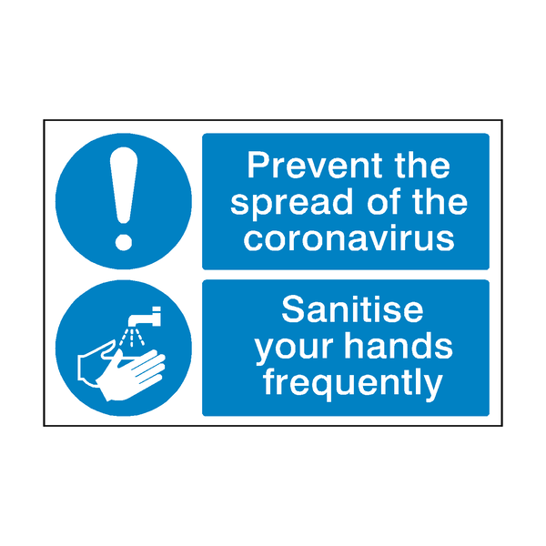 Prevent The Spread Of Coronavirus Sticker | Safety-Label.co.uk