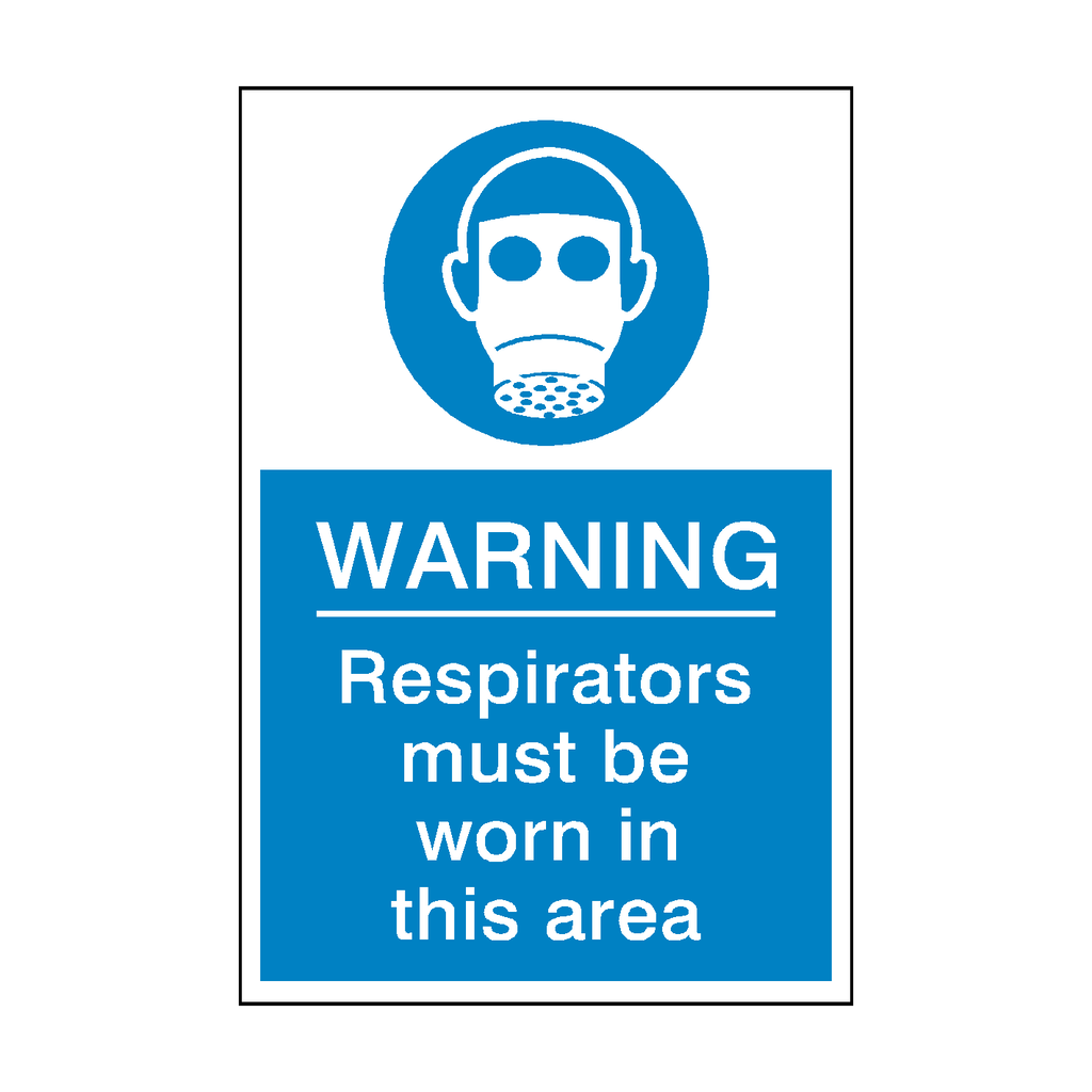 Respirators Must Be Worn Sticker | Safety-Label.co.uk