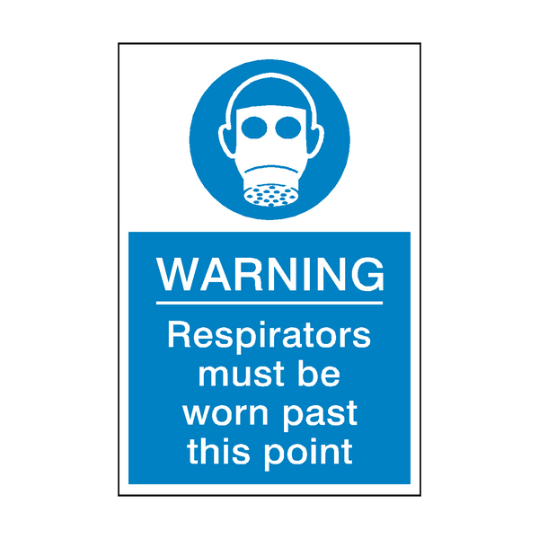 Respirators Must Be Worn Past This Point Sign | Safety-Label.co.uk