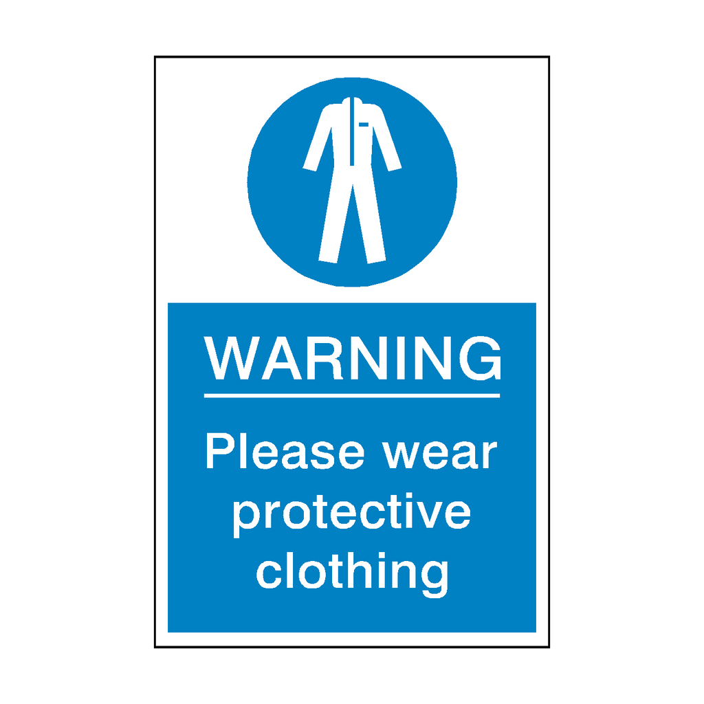 Protective Clothing Must Be Worn Sign | Safety-Label.co.uk