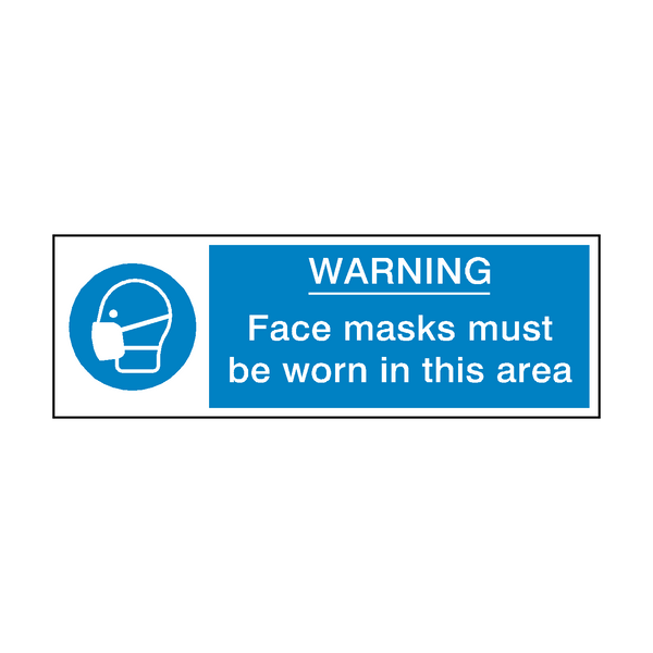 Face Masks Must Be Worn Safety Sign | Safety-Label.co.uk
