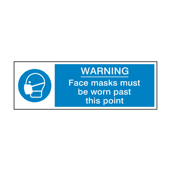 Face Masks Must Be Worn Past This Point Label | Safety-Label.co.uk