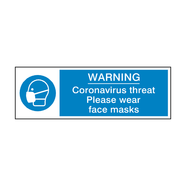 Coronavirus Threat - Please Wear Face Mask Label | Safety-Label.co.uk