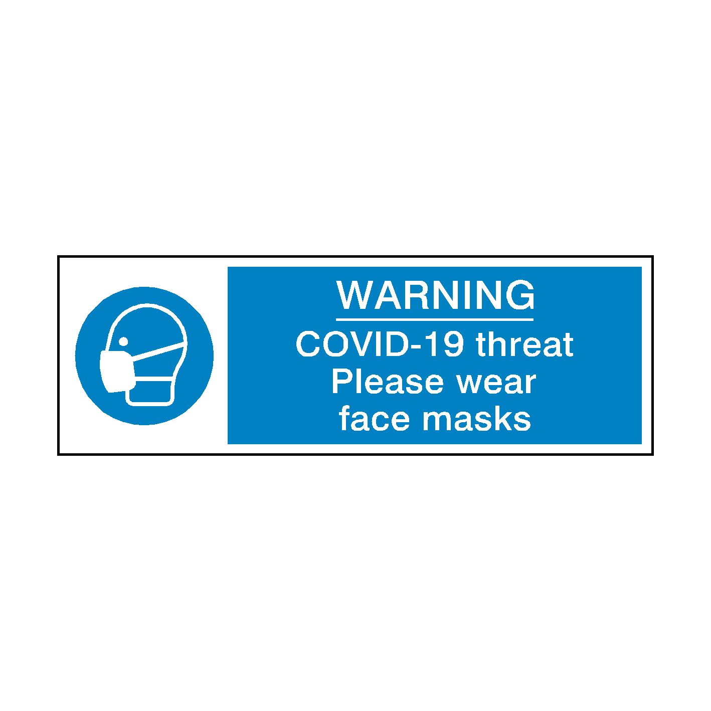 COVID-19 Threat - Please Wear Face Mask Label | Safety-Label.co.uk