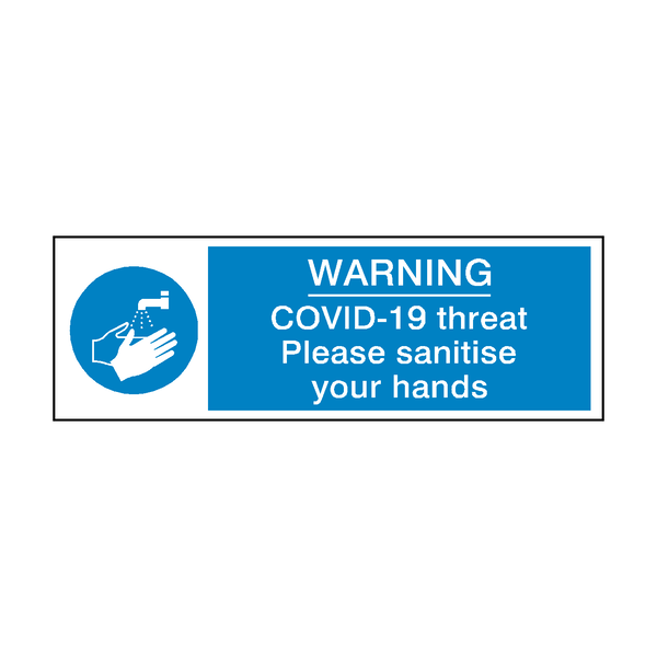 COVID-19 Threat - Please Sanitise Your Hands Label | Safety-Label.co.uk