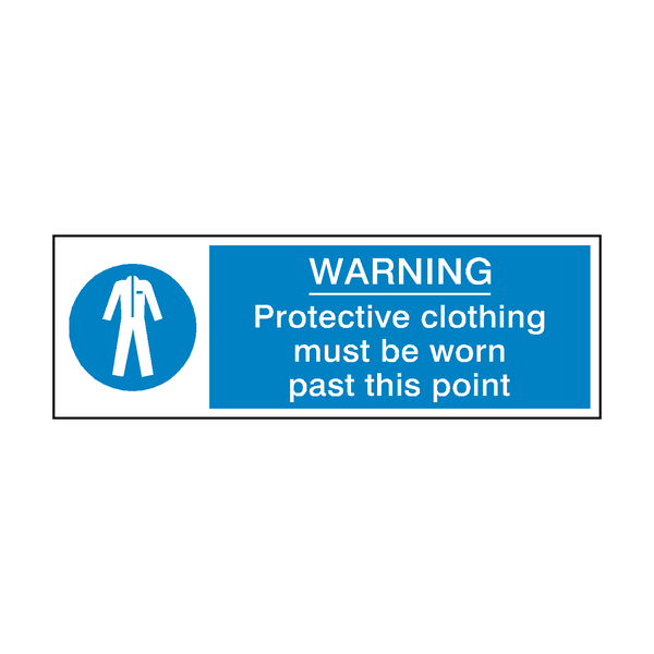 Protective Clothing Must Be Worn Past This Point Label SafetyLabel.co.uk