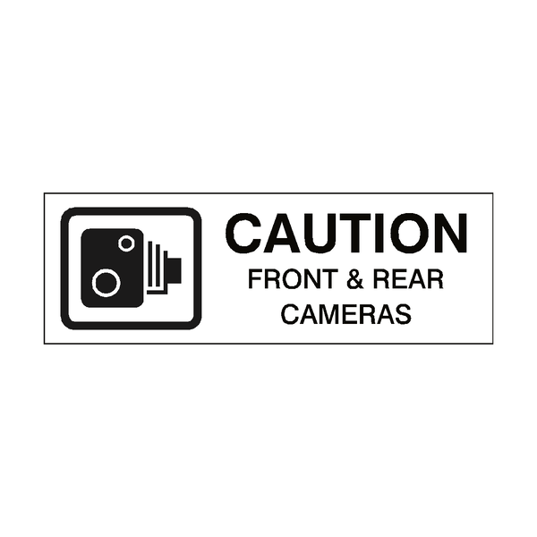 Front and Rear Cameras Vehicle Sticker | Safety-Label.co.uk