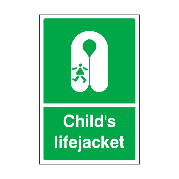 Child's Lifejacket Sign | Safety-Label.co.uk