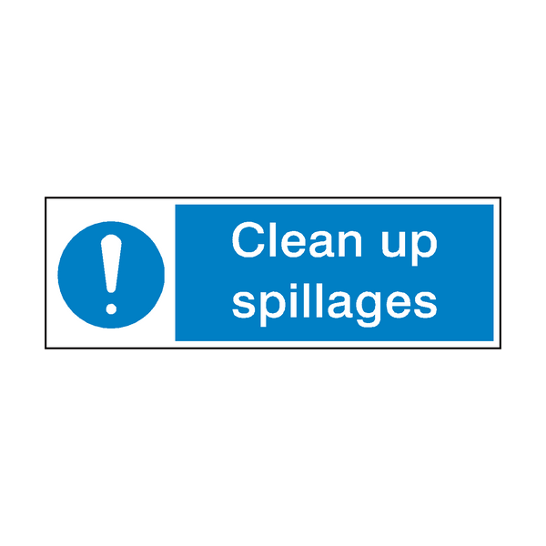 Clean Up Spillages Hygiene Sign | Safety-Label.co.uk