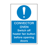 Convector Oven Safety Sign | Safety-Label.co.uk