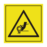 Crush Hazard Chain Motor ISO Label | Safety-Label.co.uk