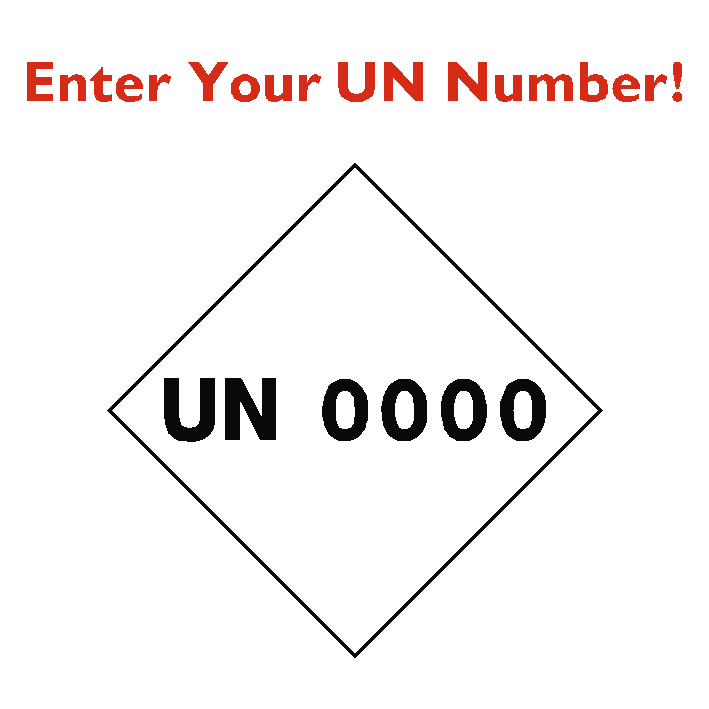 Custom UN Number Sticker
