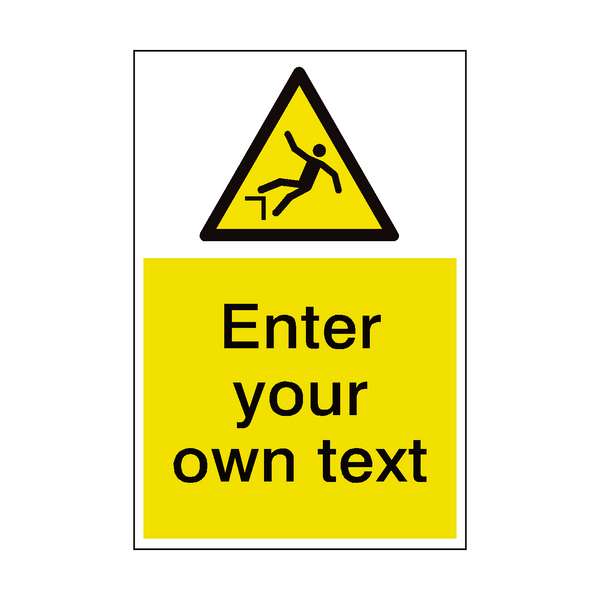 Drop Hazard Custom Hazard Sticker | Safety-Label.co.uk