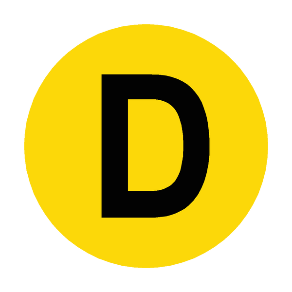 Letter D Floor Marker | Safety-Label.co.uk