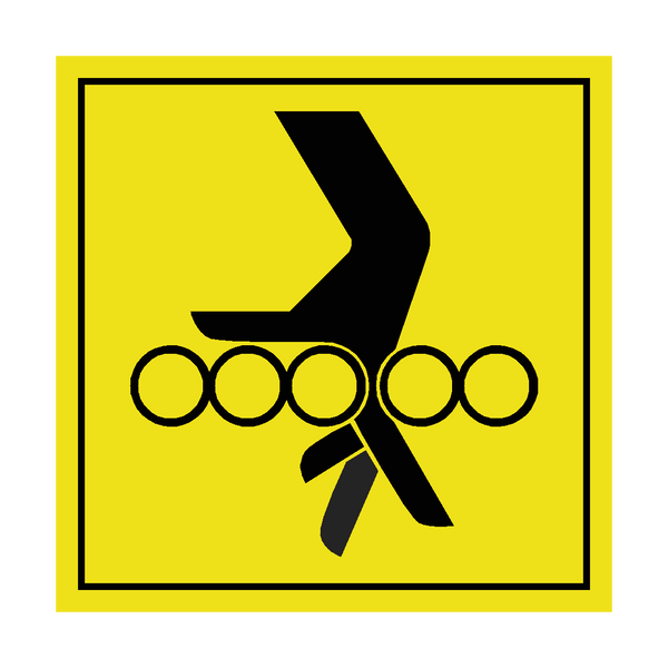 Danger Hand Between Rollers Label | Safety-Label.co.uk