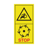 Danger Of Chains & Gearbox - Wait Until Parts Have Stopped Sticker | Safety-Label.co.uk