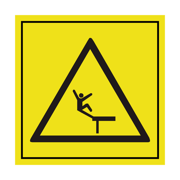 Danger Of Falling ISO Label | Safety-Label.co.uk