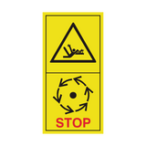 Danger Of Rotating Shaft - Wait Until Parts Have Stopped Moving Sticker | Safety-Label.co.uk