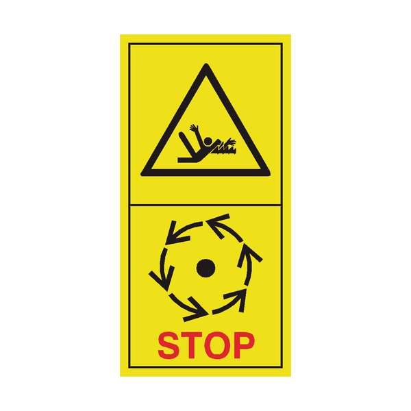 Danger Of Rotating Shaft - Wait Until Parts Have Stopped Moving Sticker | Safety-Label.co.uk
