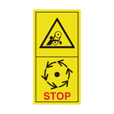 Danger Of The Belt Drive - Wait Until Parts Have Stopped Moving Sticker | Safety-Label.co.uk