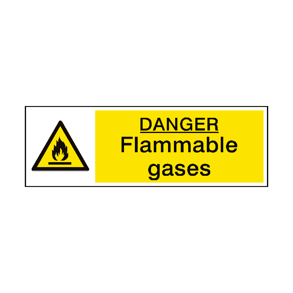 Danger Flammable Gases Hazard Sign | Safety-Label.co.uk
