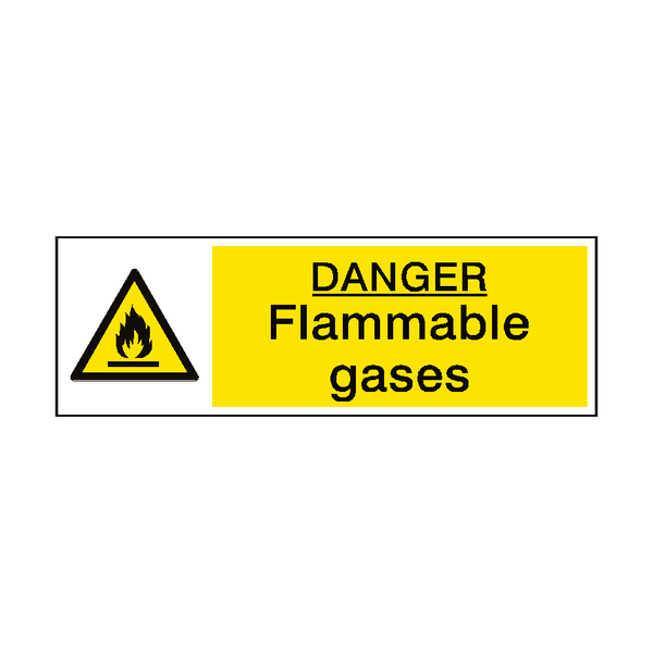 Danger Flammable Gases Hazard Sign | Safety-Label.co.uk