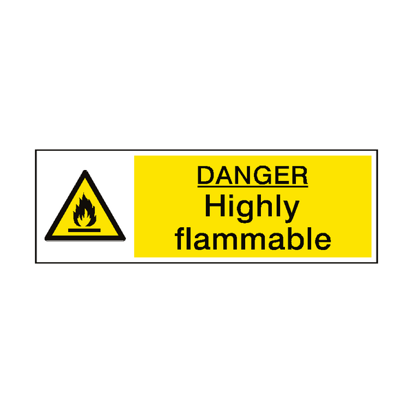 Danger Highly Flammable Sign | Safety-Label.co.uk