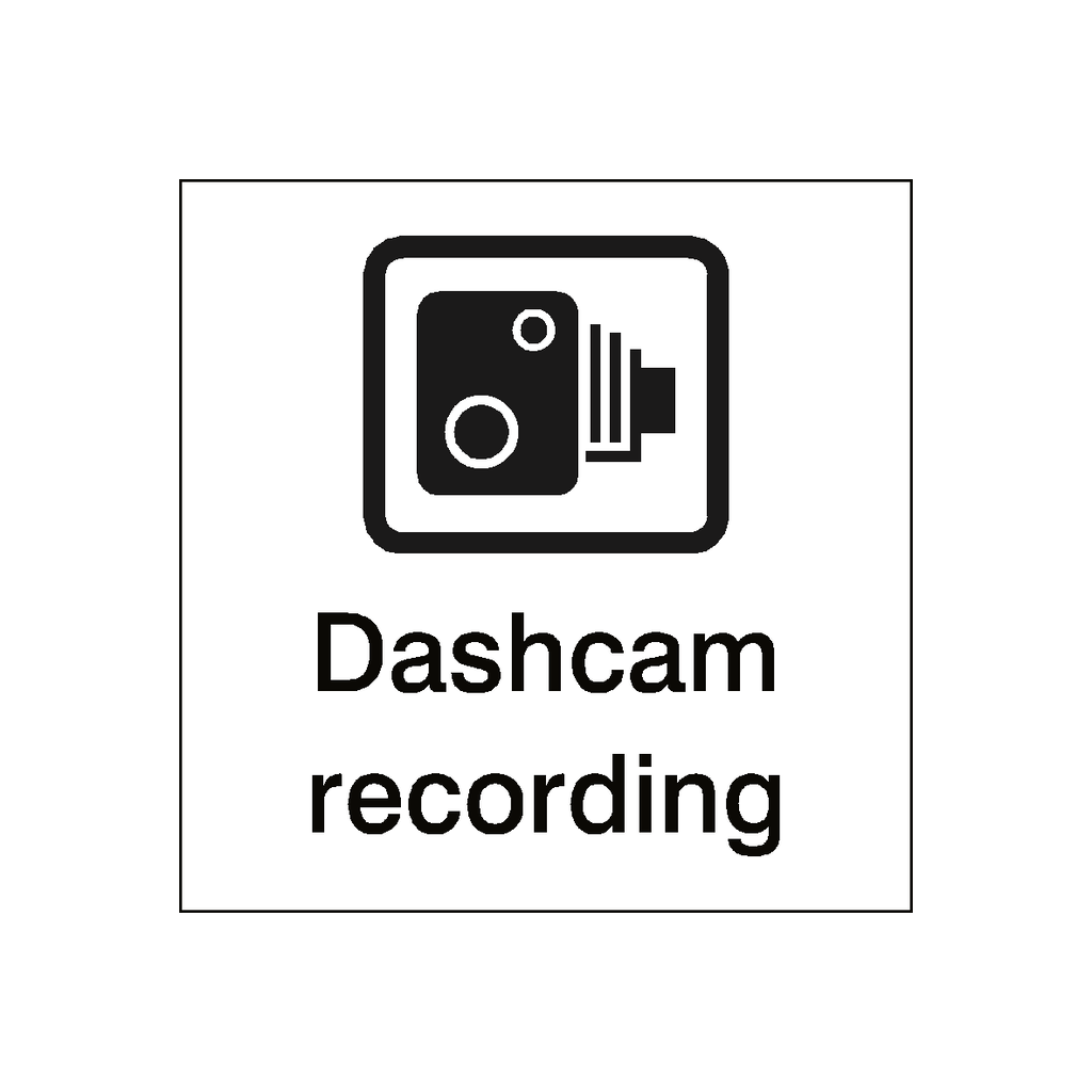 Dashcam Recording Vehicle Sticker - Safety-label.co.uk