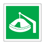 Davit Launched Liferaft Symbol Sign | Safety-Label.co.uk