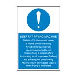 Deep Fat Frying Machine Mandatory Sign | Safety-Label.co.uk