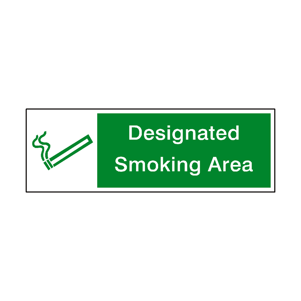 Designated Smoking Area Safety Sticker | Safety-Label.co.uk