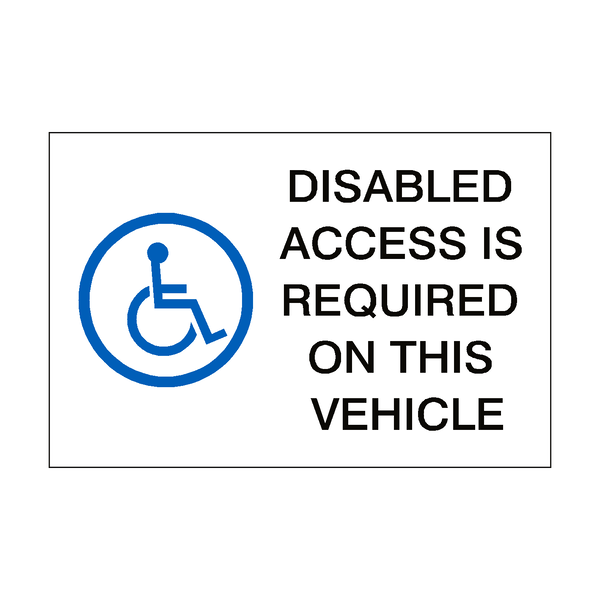 Disabled Access Sticker | Safety-Label.co.uk