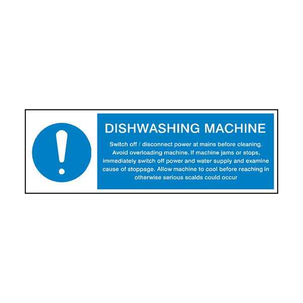 Dishwashing Machine Instructions Hygiene Sign | Safety-Label.co.uk