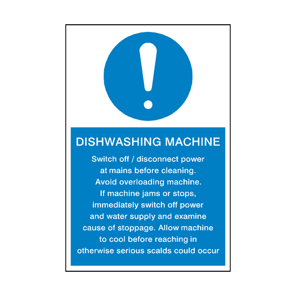 Dishwashing Machine Instructions Sign | Safety-Label.co.uk