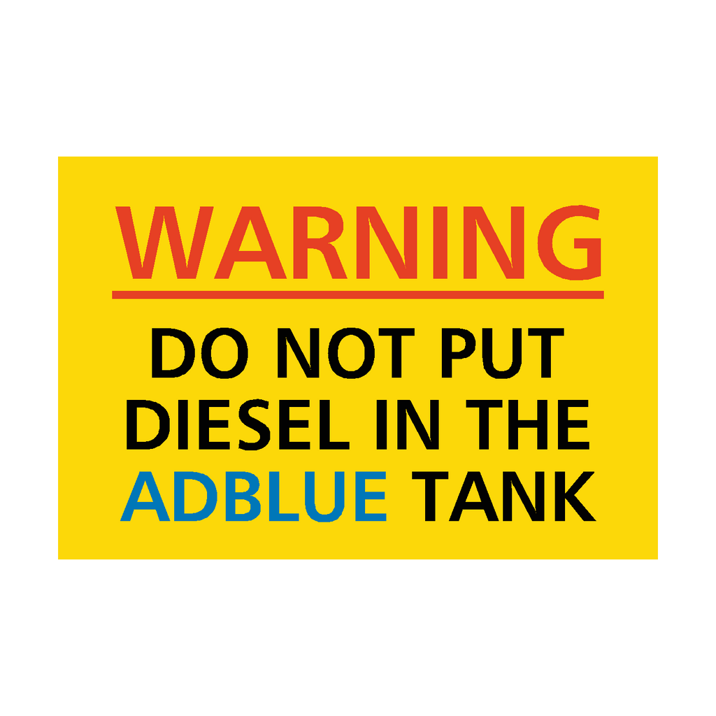 Adblue Off Sticker Do Not Put Diesel In AdBlue Tank Sticker