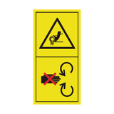 Do Not Open or Remove Safety Shield If Engine Running Sticker | Safety-Label.co.uk