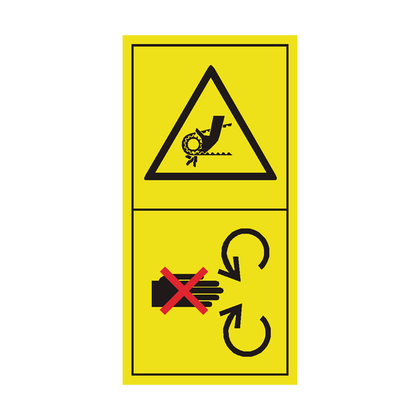 Do Not Open or Remove Safety Shield If Engine Running Sticker | Safety-Label.co.uk
