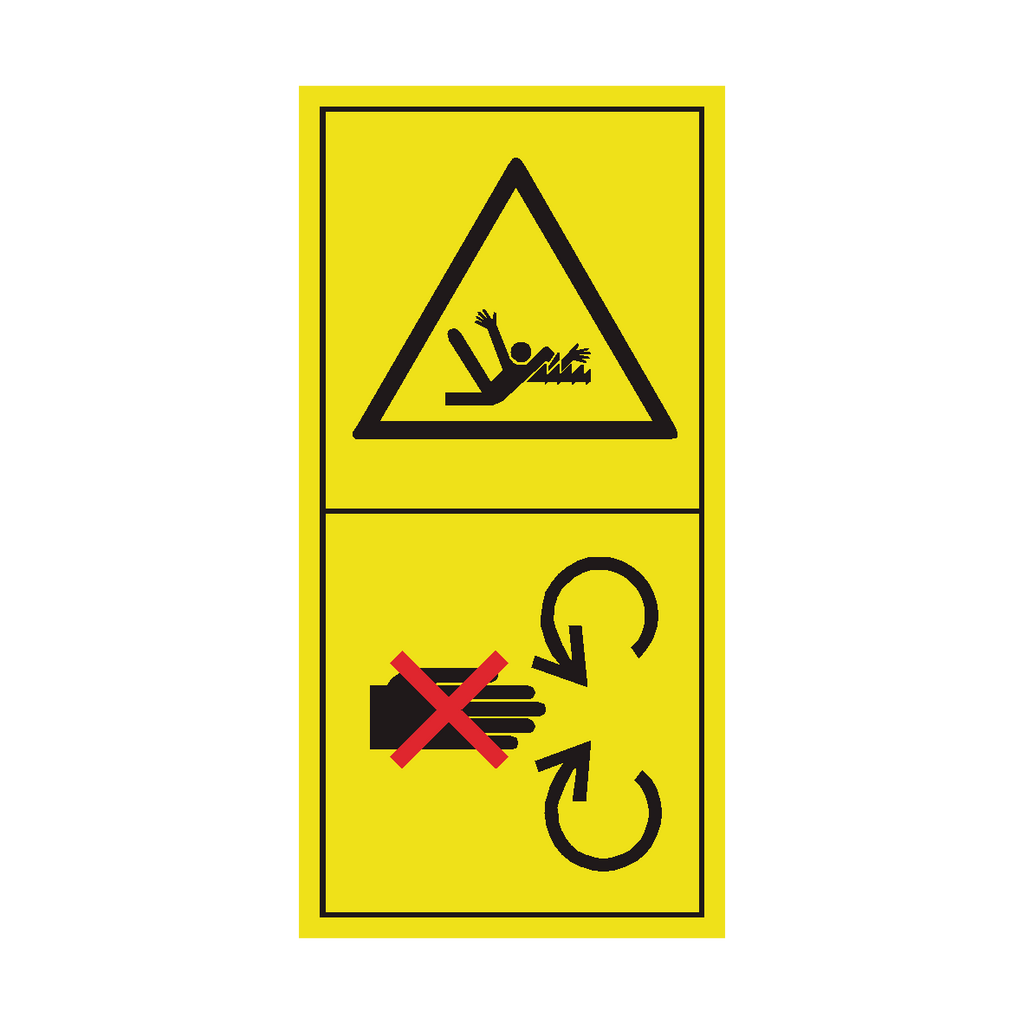 Do Not Remove or Open Safety Shield If Engine Running Sticker | Safety-Label.co.uk