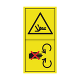 Do Not Remove or Open Safety Shield If Engine Running Sticker | Safety-Label.co.uk