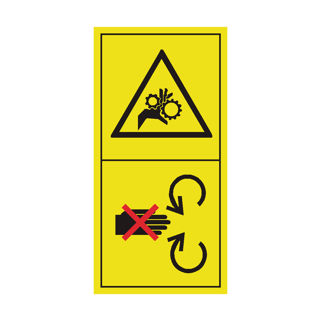 Engine Running - Do Not Open or Remove Safety Shield Sticker | Safety-Label.co.uk