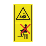 Do Not Ride On Machine Except In Supplied Seat Sticker | Safety-Label.co.uk