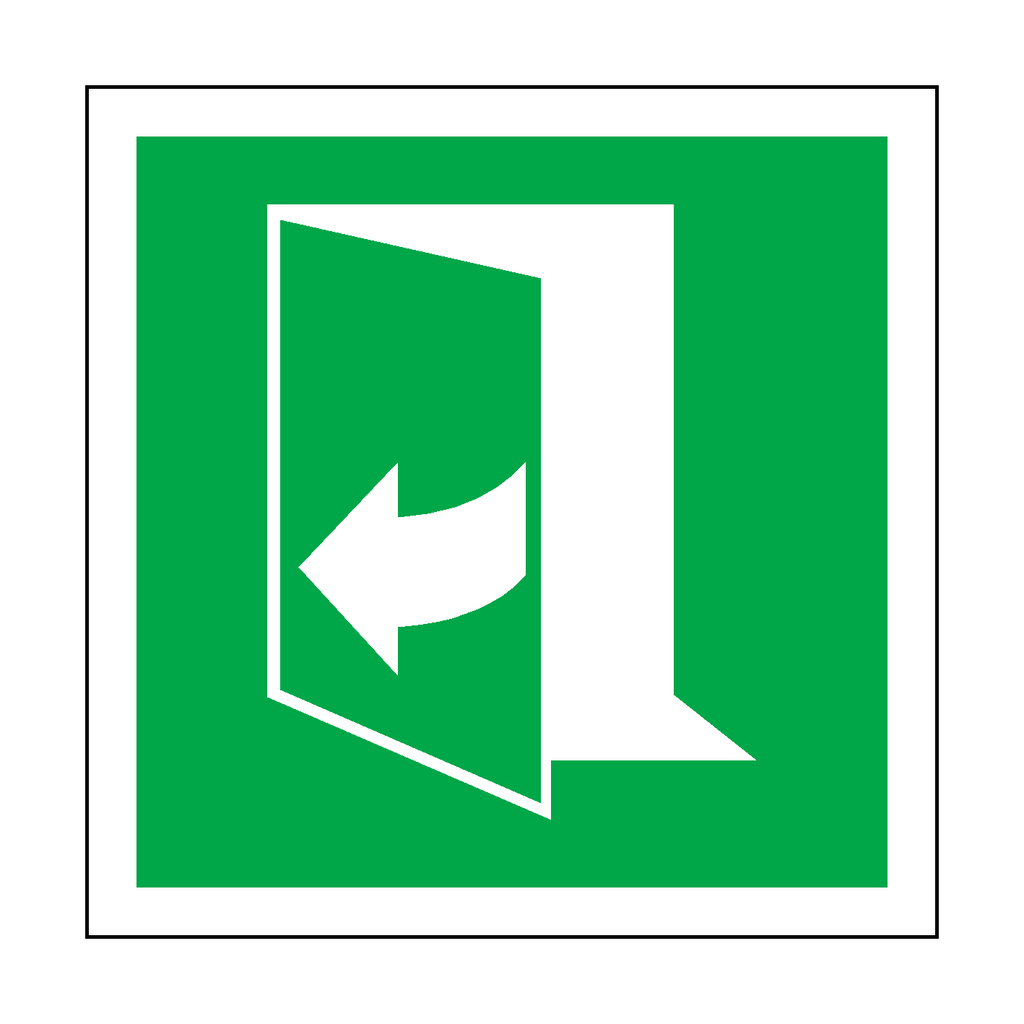 Door Opens By Pulling Right Hand Side Label | Safety-Label.co.uk