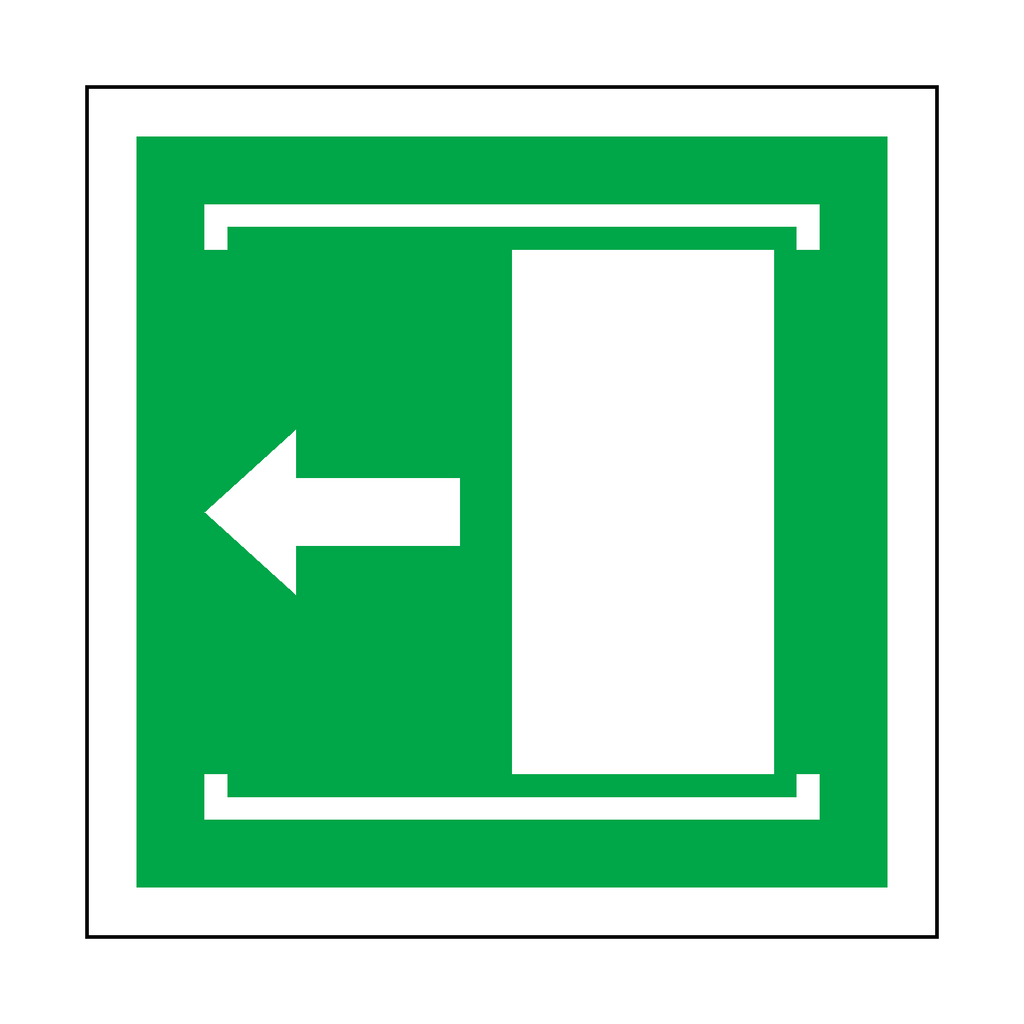 Door Slides Left To Open Label | Safety-Label.co.uk