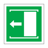 Door Slides Left To Open Symbol Sign | Safety-Label.co.uk