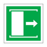 Door Slides Right To Open Symbol Sign | Safety-Label.co.uk