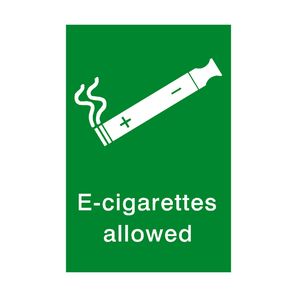 E-Cigarettes Allowed Sign | Safety-Label.co.uk