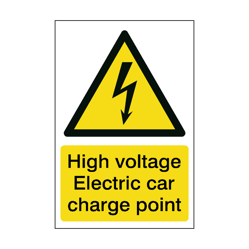 Ev Chargepoint Sign High Voltage Electric Car Charge Point Sign