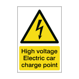 High Voltage Electric Car Charge Point Sign | Safety-Label.co.uk